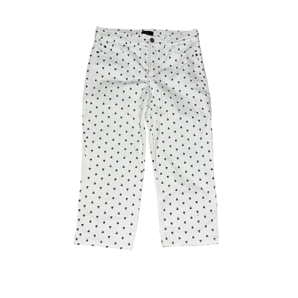 Nydj not your daughter’s jeans white cropped jeans black sailboat print 4